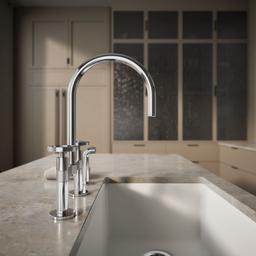 BilletE Two-hole bridge kitchen sink faucet with side sprayer - image 7