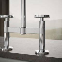 BilletE Two-hole bridge kitchen sink faucet with side sprayer - image 6