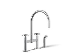 BilletE Two-hole bridge kitchen sink faucet with side sprayer - image 1