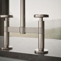 BilletE Two-hole bridge kitchen sink faucet with side sprayer - image 6