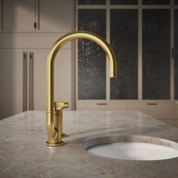 BilletE Single-handle kitchen sink faucet with two-function extended-reach spout and side sprayer - image 6