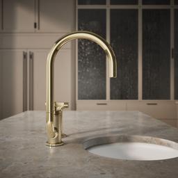 BilletE Single-handle kitchen sink faucet with two-function extended-reach spout and side sprayer - image 6