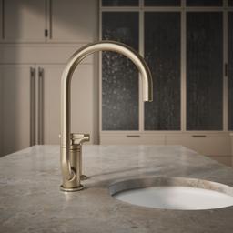 BilletE Single-handle kitchen sink faucet with two-function extended-reach spout and side sprayer - image 6