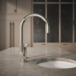 BilletE Single-handle kitchen sink faucet with two-function extended-reach spout and side sprayer - image 6