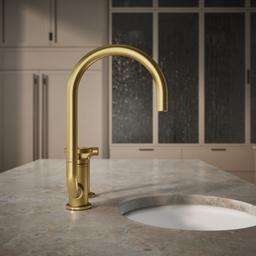 BilletE Single-handle kitchen sink faucet with two-function extended-reach spout and side sprayer - image 6