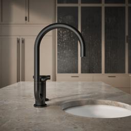 BilletE Single-handle kitchen sink faucet with two-function extended-reach spout and side sprayer - image 6