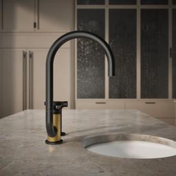 BilletE Single-handle kitchen sink faucet with two-function extended-reach spout and side sprayer - image 6