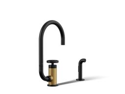 BilletE Single-handle kitchen sink faucet with two-function extended-reach spout and side sprayer - image 1
