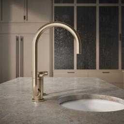 BilletE Single-handle kitchen sink faucet with two-function extended-reach spout and side sprayer - image 6