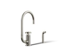 BilletE Single-handle kitchen sink faucet with two-function extended-reach spout and side sprayer - image 1