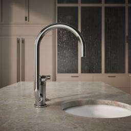 BilletE Single-handle kitchen sink faucet with two-function extended-reach spout and side sprayer - image 6