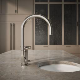 BilletE Single-handle kitchen sink faucet with two-function extended-reach spout and side sprayer - image 6