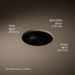 Caxton 16-1/8'' round undermount bathroom sink, no overflow - image 3