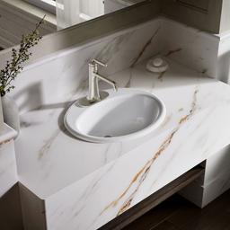 Farmington 19-1/4'' oval drop-in bathroom sink - White - image 2