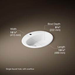 Farmington 19-1/4'' oval drop-in bathroom sink - White - image 3