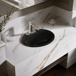 Farmington 19-1/4'' oval drop-in bathroom sink - Black - image 2