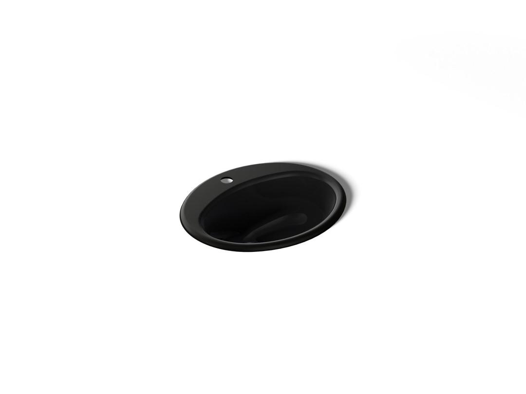 Farmington 19-1/4'' oval drop-in bathroom sink - Black by Kohler