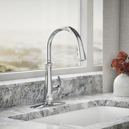 Bellera Touchless pull-down kitchen sink faucet with three-function sprayhead - image 2
