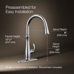 Bellera Touchless pull-down kitchen sink faucet with three-function sprayhead - image 3