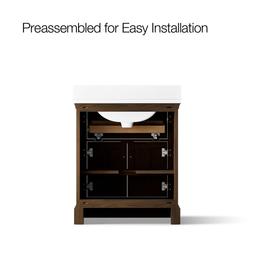 30'' bathroom vanity cabinet with sink and quartz top - image 10