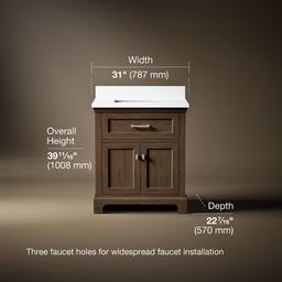 30'' bathroom vanity cabinet with sink and quartz top - image 3