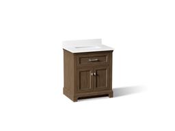 30'' bathroom vanity cabinet with sink and quartz top - image 1