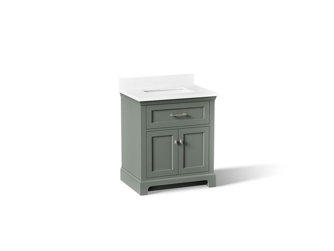 Charlemont 30'' Bathroom Vanity Cabinet With Sink And Quartz Top Umbral Green by Kohler