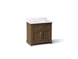 36'' bathroom vanity cabinet with sink and quartz top - image 1