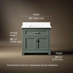 Charlemont 36'' Bathroom Vanity Cabinet With Sink And Quartz Top Umbral Green - image 3