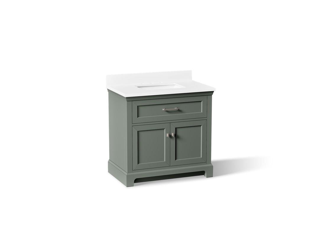 Charlemont 36'' Bathroom Vanity Cabinet With Sink And Quartz Top Umbral Green by Kohler