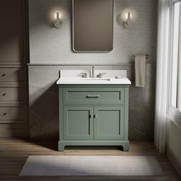 Charlemont 36'' Bathroom Vanity Cabinet With Sink And Quartz Top Umbral Green - image 2