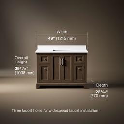 48'' bathroom vanity cabinet with sink and quartz top - image 3