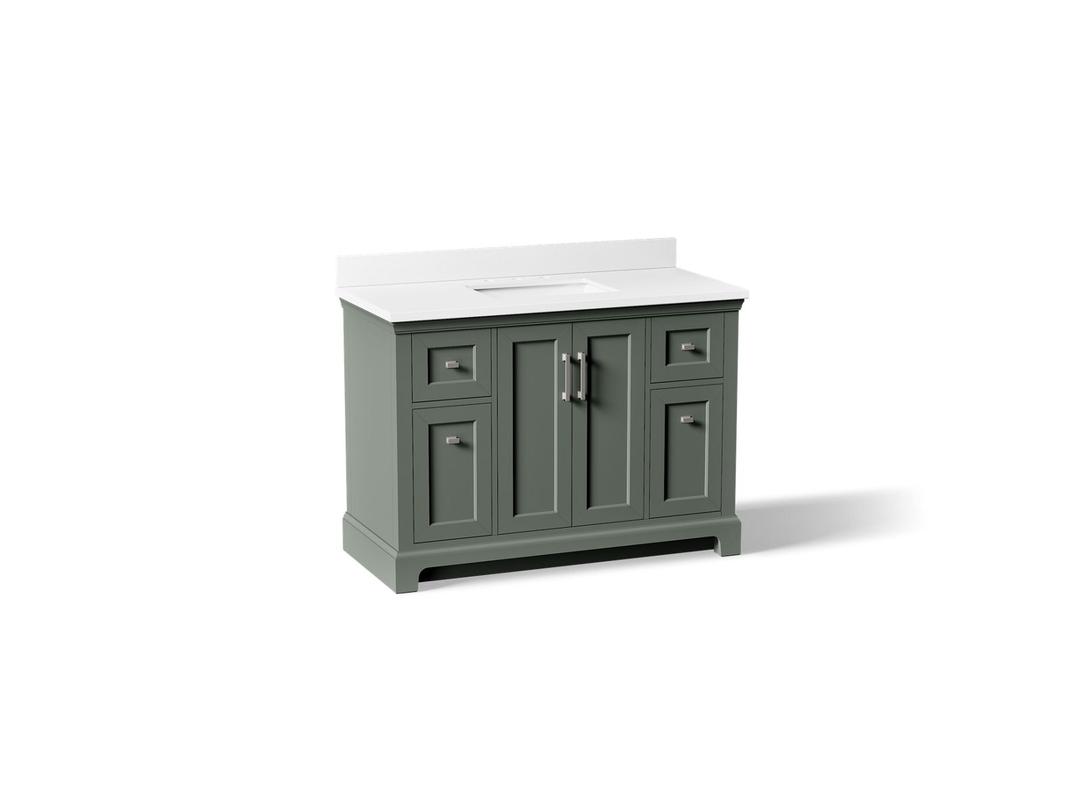 Charlemont 48'' Bathroom Vanity Cabinet With Sink And Quartz Top Umbral Green by Kohler