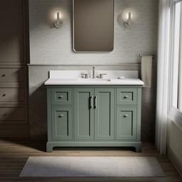 Charlemont 48'' Bathroom Vanity Cabinet With Sink And Quartz Top Umbral Green - image 2