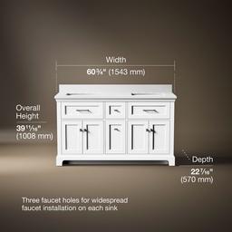 CharlemontE 60'' bathroom vanity cabinet with sinks and quartz top - image 3