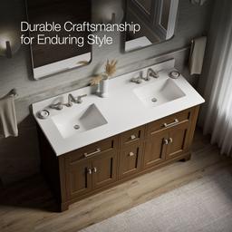 60'' bathroom vanity cabinet with sinks and quartz top - image 11
