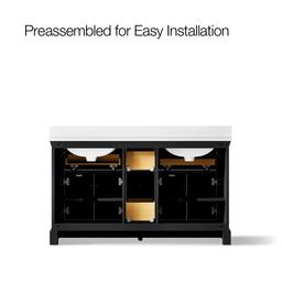 CharlemontE 60'' bathroom vanity cabinet with sinks and quartz top - image 10