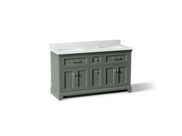 Charlemont 60'' Bathroom Vanity Cabinet With Sinks And Quartz Top Umbral Green - image 1