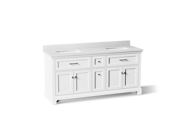 CharlemontE 72'' bathroom vanity cabinet with sinks and quartz top