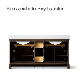 72'' bathroom vanity cabinet with sinks and quartz top - image 10