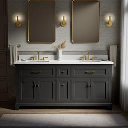 CharlemontE 72'' bathroom vanity cabinet with sinks and quartz top - image 2