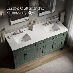 Charlemont 72'' Bathroom Vanity Cabinet With Sinks And Quartz Top Umbral Green - image 12