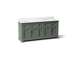 Charlemont 72'' Bathroom Vanity Cabinet With Sinks And Quartz Top Umbral Green - image 1