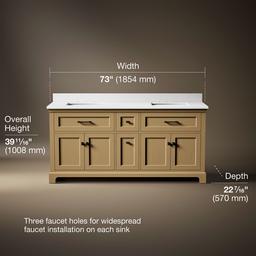 CharlemontE 72'' bathroom vanity cabinet with sinks and quartz top - image 3