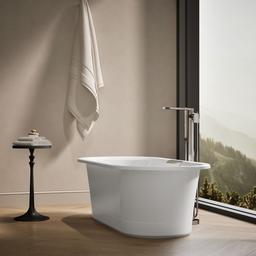 VoluteE 63'' x 28-3/8'' freestanding bath with base - image 12