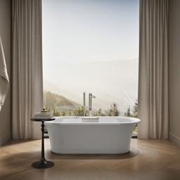 VoluteE 63'' x 28-3/8'' freestanding bath with base - image 4