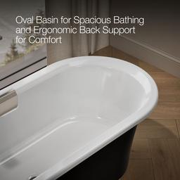 VoluteE 63'' x 28-3/8'' freestanding bath with base - image 8