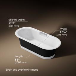 VoluteE 63'' x 28-3/8'' freestanding bath with base - image 3