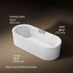 VoluteE 70-7/8'' x 30-3/8'' freestanding bath with shroud - image 3