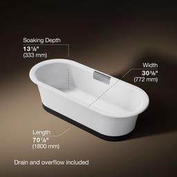 VoluteE 70-7/8'' x 30-3/8'' freestanding bath with base - image 3